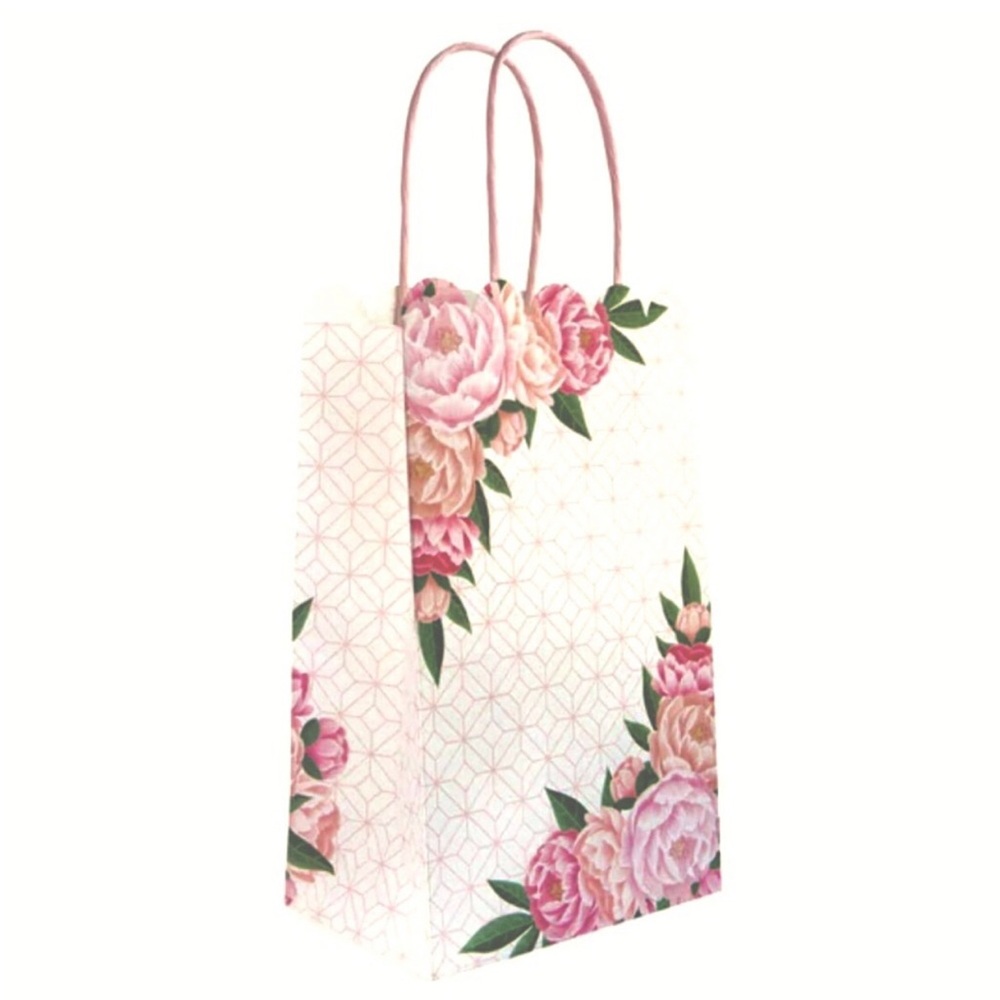 Celebrate It Peony 8.5" Scalloped Edged Gift Bags (651680), 10 ct